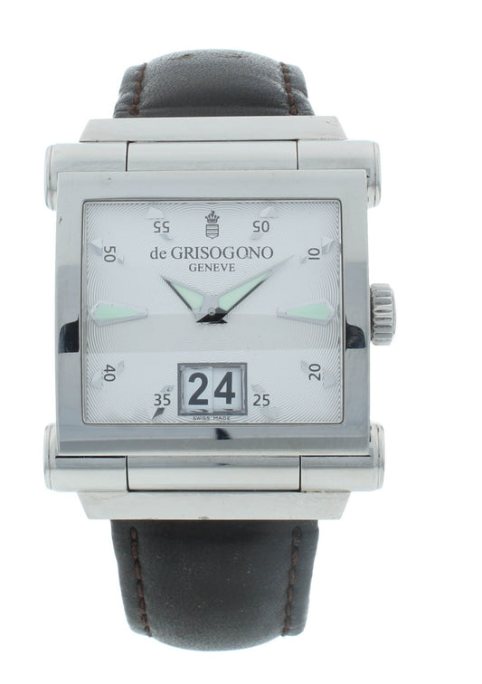 De Grisogono Instrumento Grande 36x47mm Automatic Silver Dial Men's Watch N01