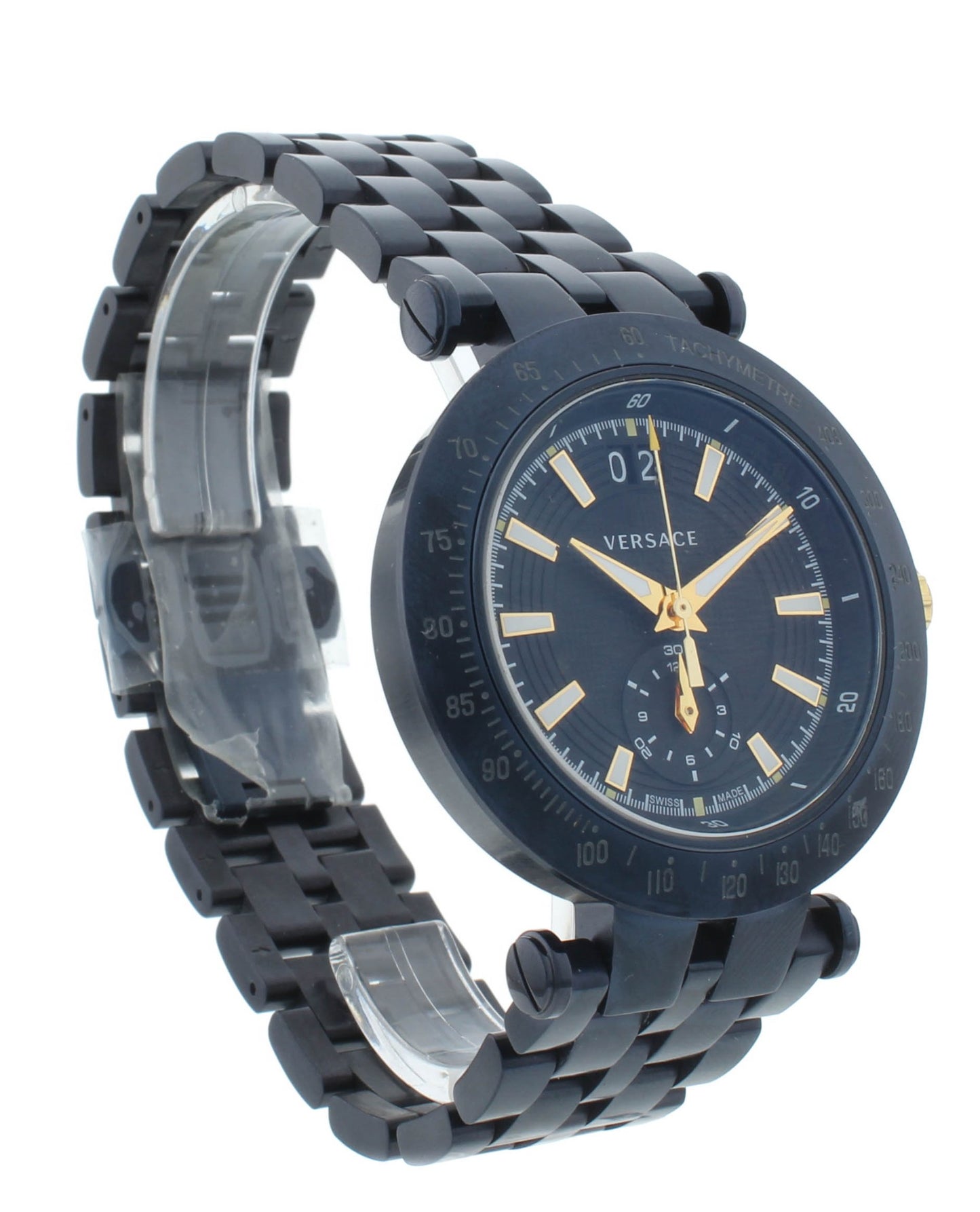Versace V-Race 42mm Quartz Chronograph Black Dial Men's Watch VAH05 0016