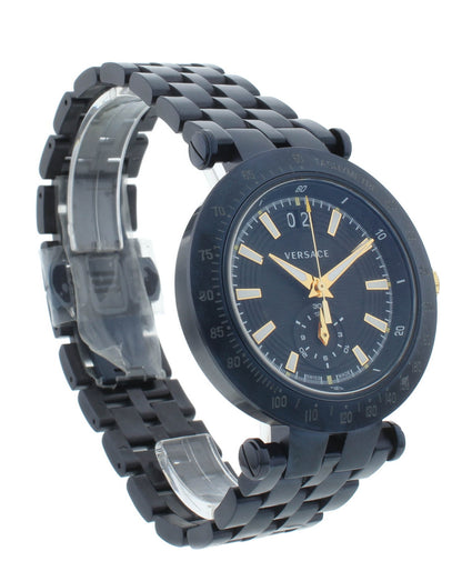 Versace V-Race 42mm Quartz Chronograph Black Dial Men's Watch VAH05 0016