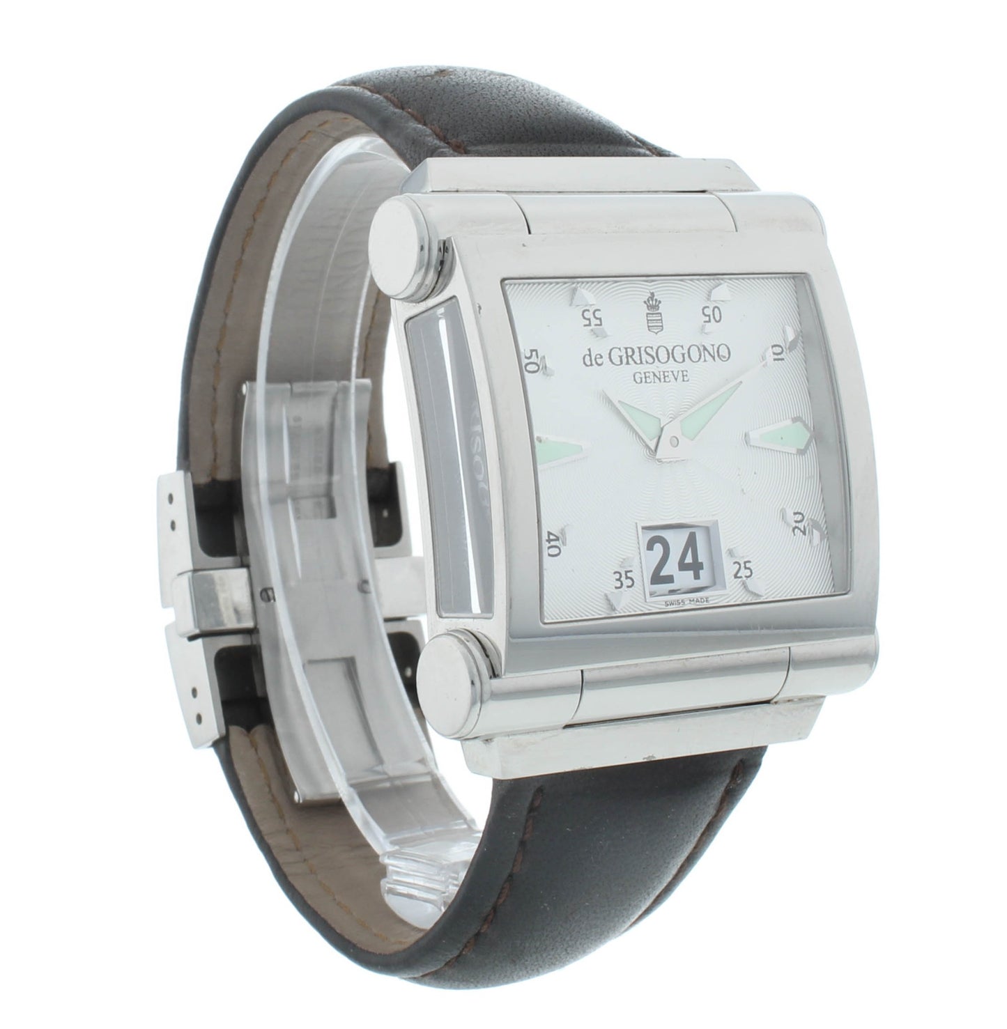 De Grisogono Instrumento Grande 36x47mm Automatic Silver Dial Men's Watch N01