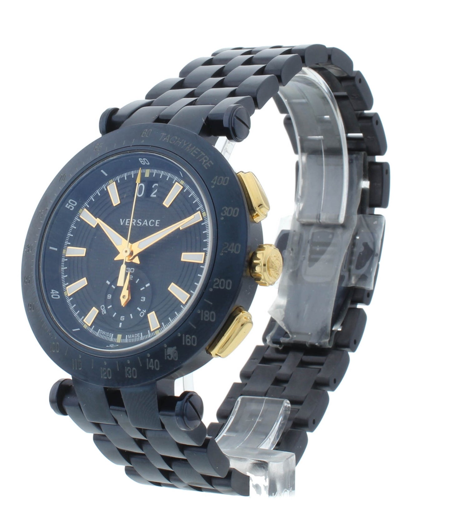 Versace V-Race 42mm Quartz Chronograph Black Dial Men's Watch VAH05 0016