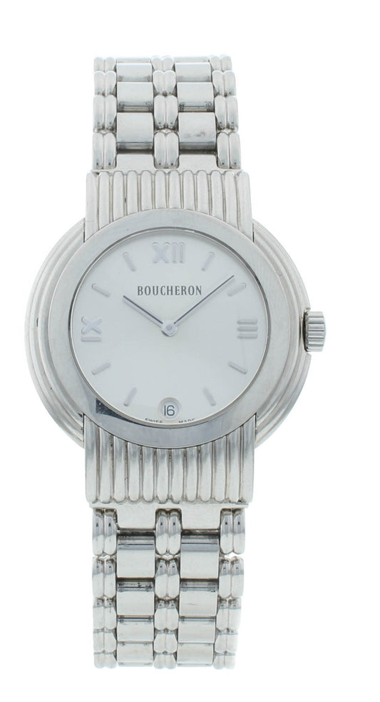 Boucheron Reflet 34mm Quartz Silver Dial Stainless Steel Men's Watch AF-230572