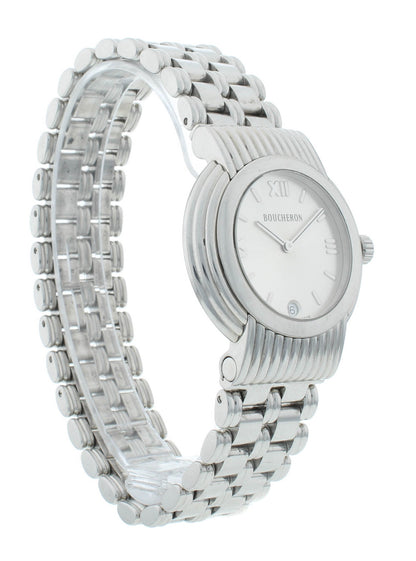 Boucheron Reflet 34mm Quartz Silver Dial Stainless Steel Men's Watch AF-230572