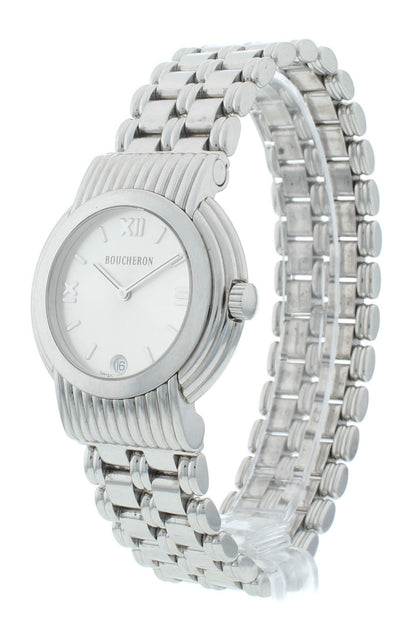 Boucheron Reflet 34mm Quartz Silver Dial Stainless Steel Men's Watch AF-230572