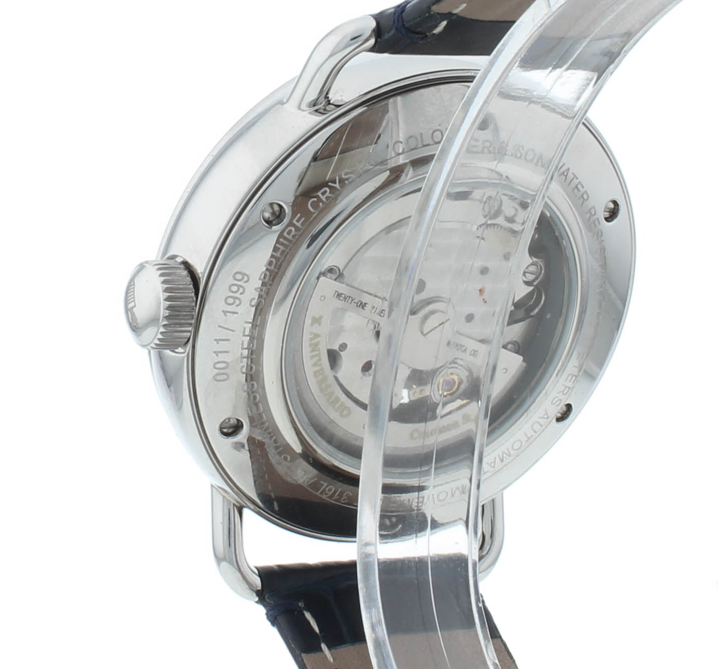 Colomer & Son 41mm Automatic Silver Dial Blue Leather Strap Men's Watch CSN05