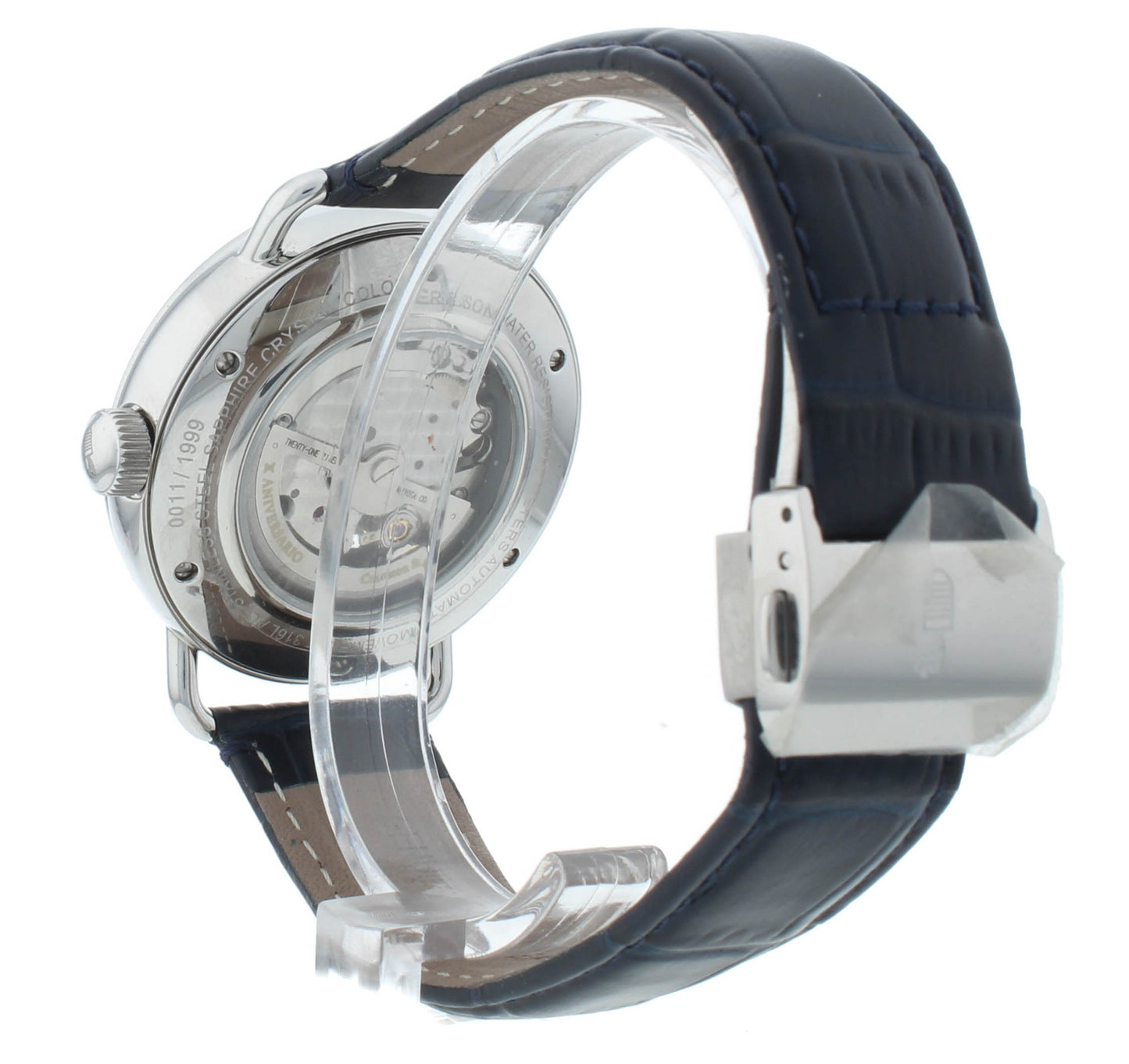 Colomer & Son 41mm Automatic Silver Dial Blue Leather Strap Men's Watch CSN05
