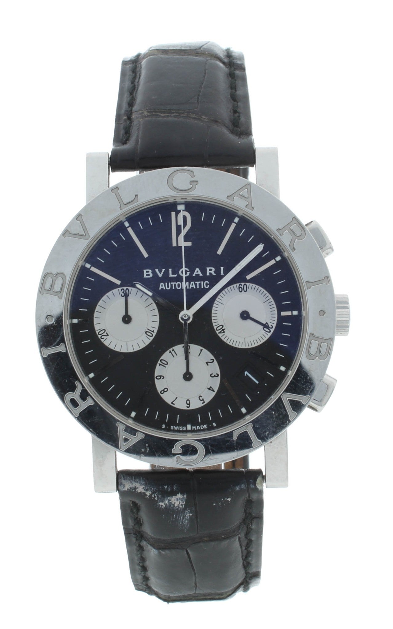 Bvlgari Diagono 38mm Automatic Chronograph Black Dial Men's Watch BB 38 SL CH