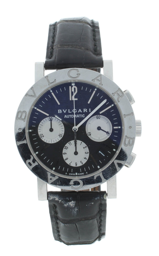 Bvlgari Diagono 38mm Automatic Chronograph Black Dial Men's Watch BB 38 SL CH
