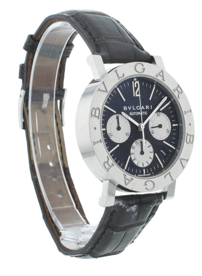 Bvlgari Diagono 38mm Automatic Chronograph Black Dial Men's Watch BB 38 SL CH