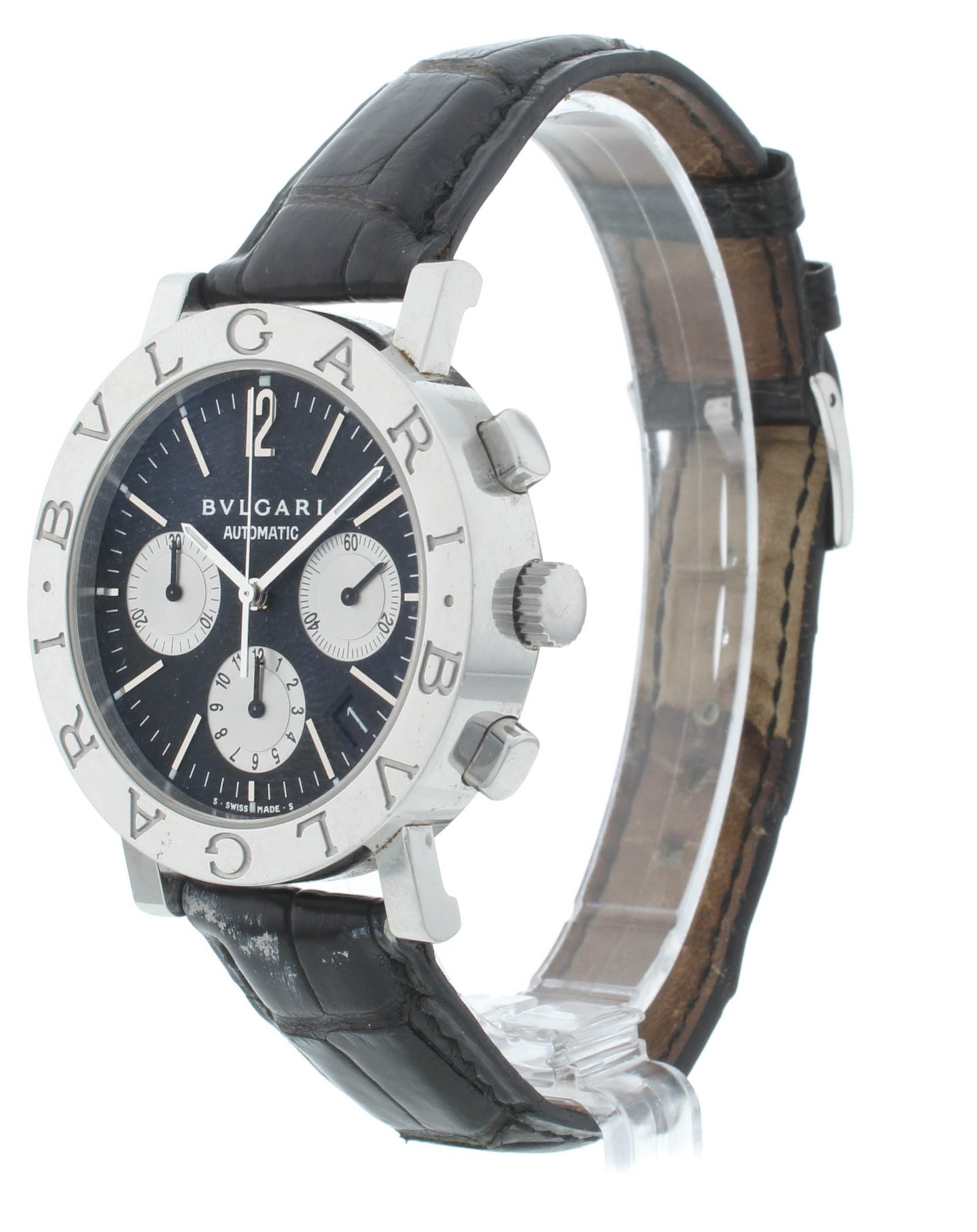 Bvlgari Diagono 38mm Automatic Chronograph Black Dial Men's Watch BB 38 SL CH