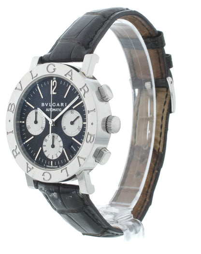 Bvlgari Diagono 38mm Automatic Chronograph Black Dial Men's Watch BB 38 SL CH