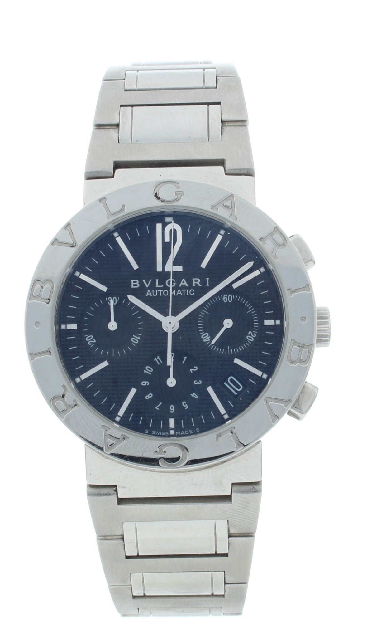 Bvlgari Diagono 38mm Automatic Chronograph Black Dial Men's Watch BB 38 SS CH