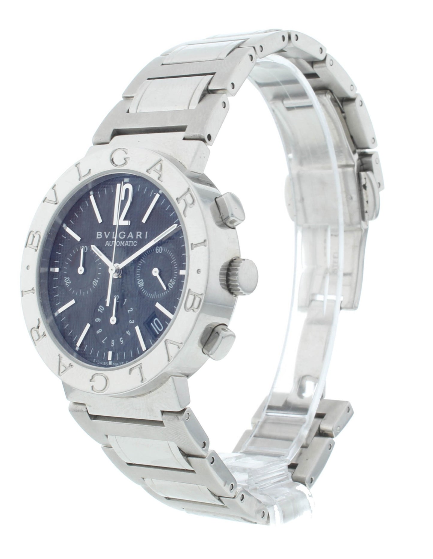 Bvlgari Diagono 38mm Automatic Chronograph Black Dial Men's Watch BB 38 SS CH