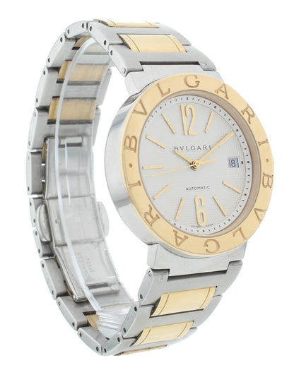 Bvlgari Diagono 38mm Automatic Steel & 18k Gold Silver Dial Men's Watch BB 38 SG