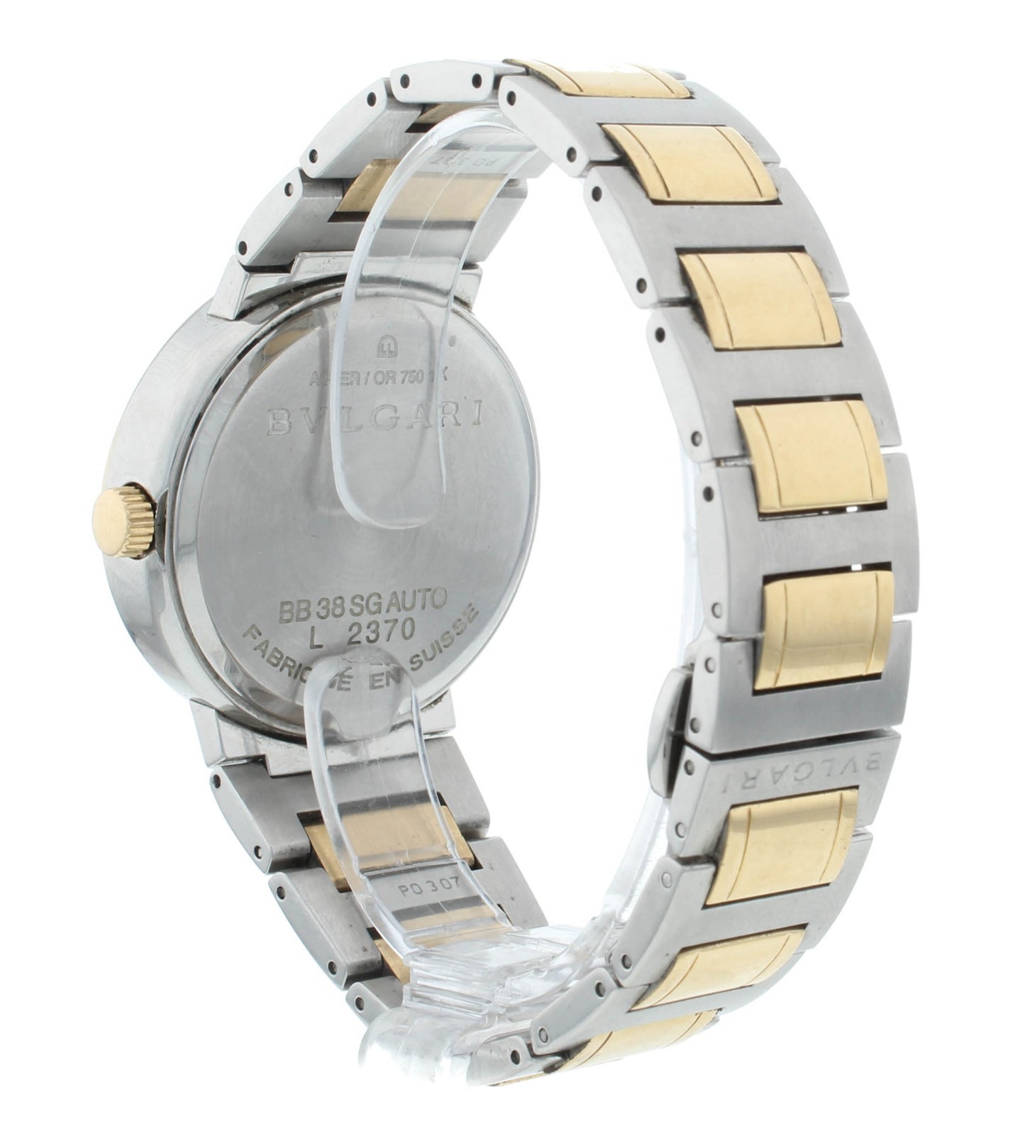 Bvlgari Diagono 38mm Automatic Steel & 18k Gold Silver Dial Men's Watch BB 38 SG