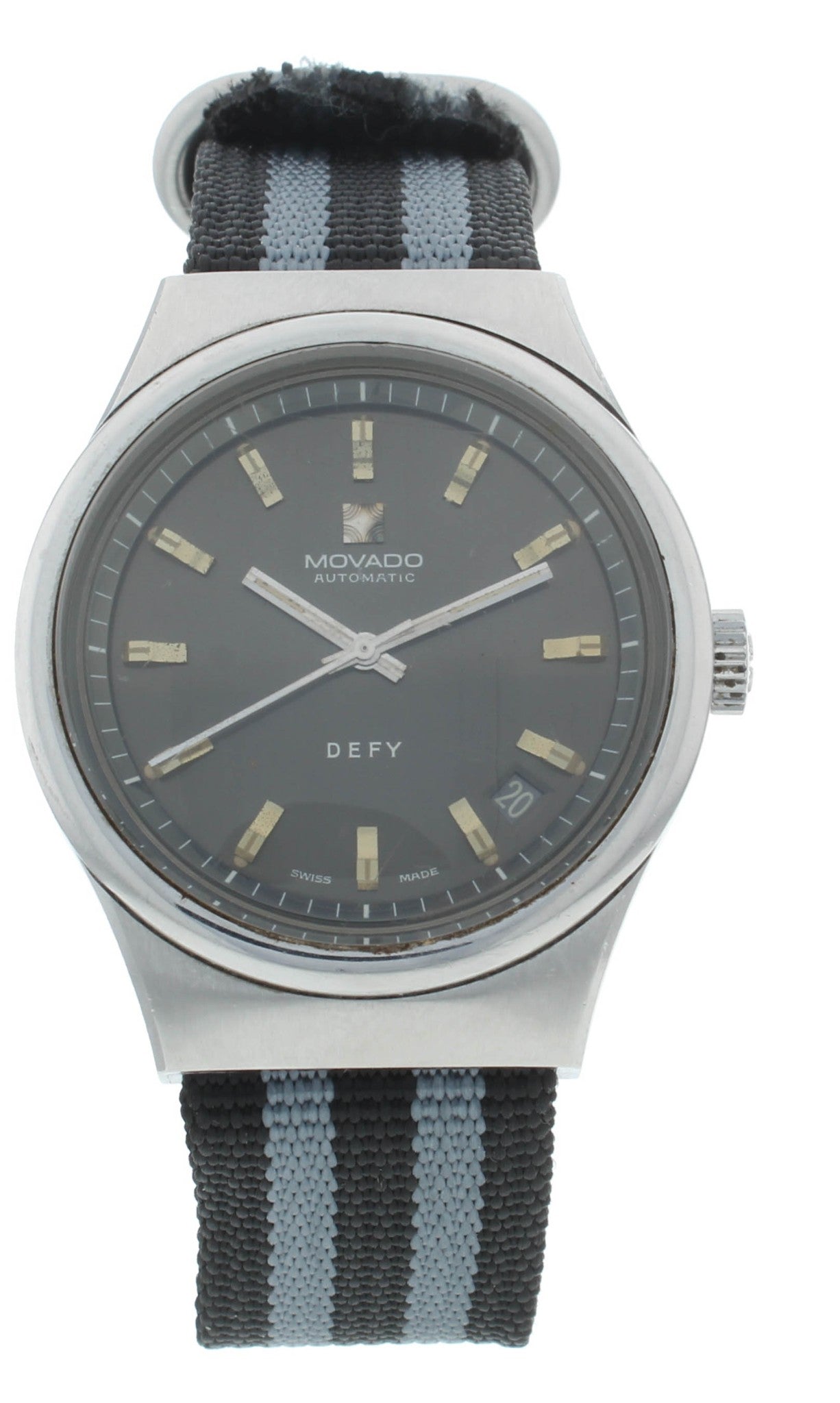 Movado Defy 38mm Auto Stainless Steel Gray Dial Vintage Men's Watch 01 0210 380