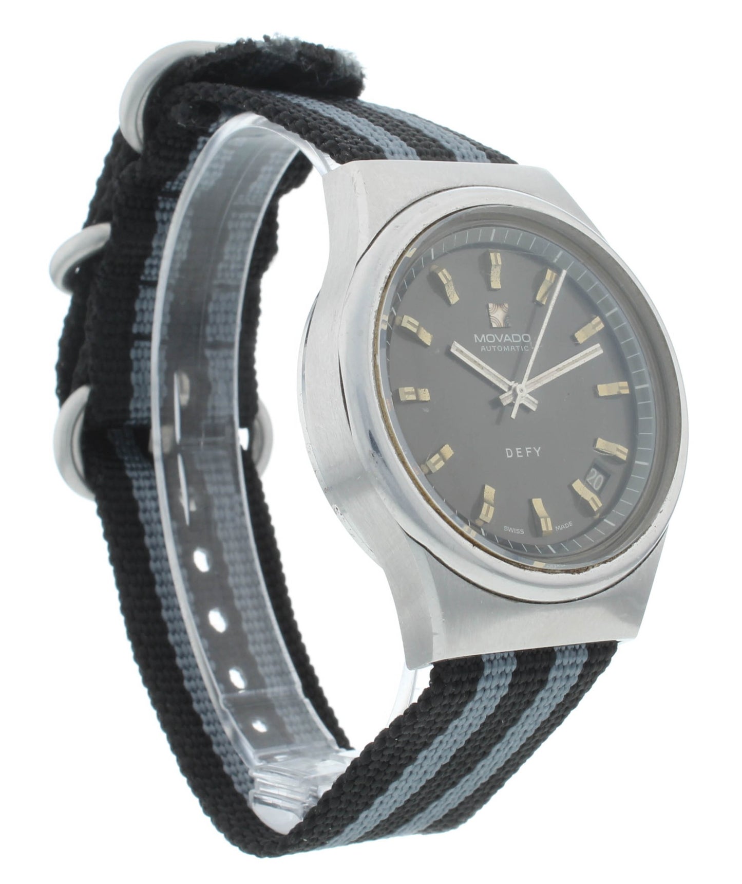 Movado Defy 38mm Auto Stainless Steel Gray Dial Vintage Men's Watch 01 0210 380