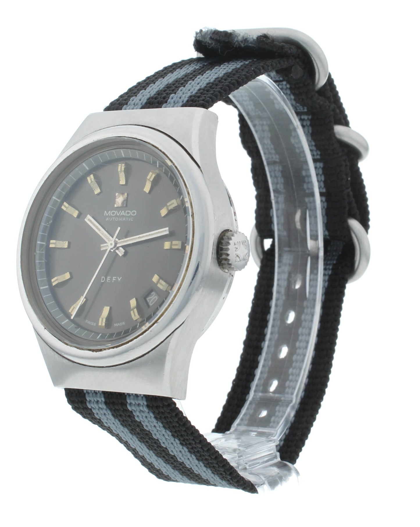 Movado Defy 38mm Auto Stainless Steel Gray Dial Vintage Men's Watch 01 0210 380