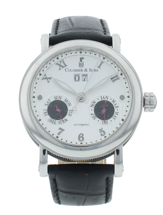 Colomer & Son 42mm Automatic Big Date Triple Date Black Strap Men's Watch CSN04