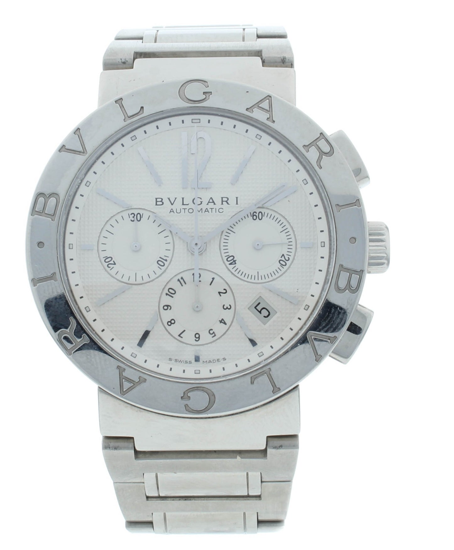 Bvlgari Diagono 42mm Automatic Chronograph White Dial Men's Watch BB 42 SS CH