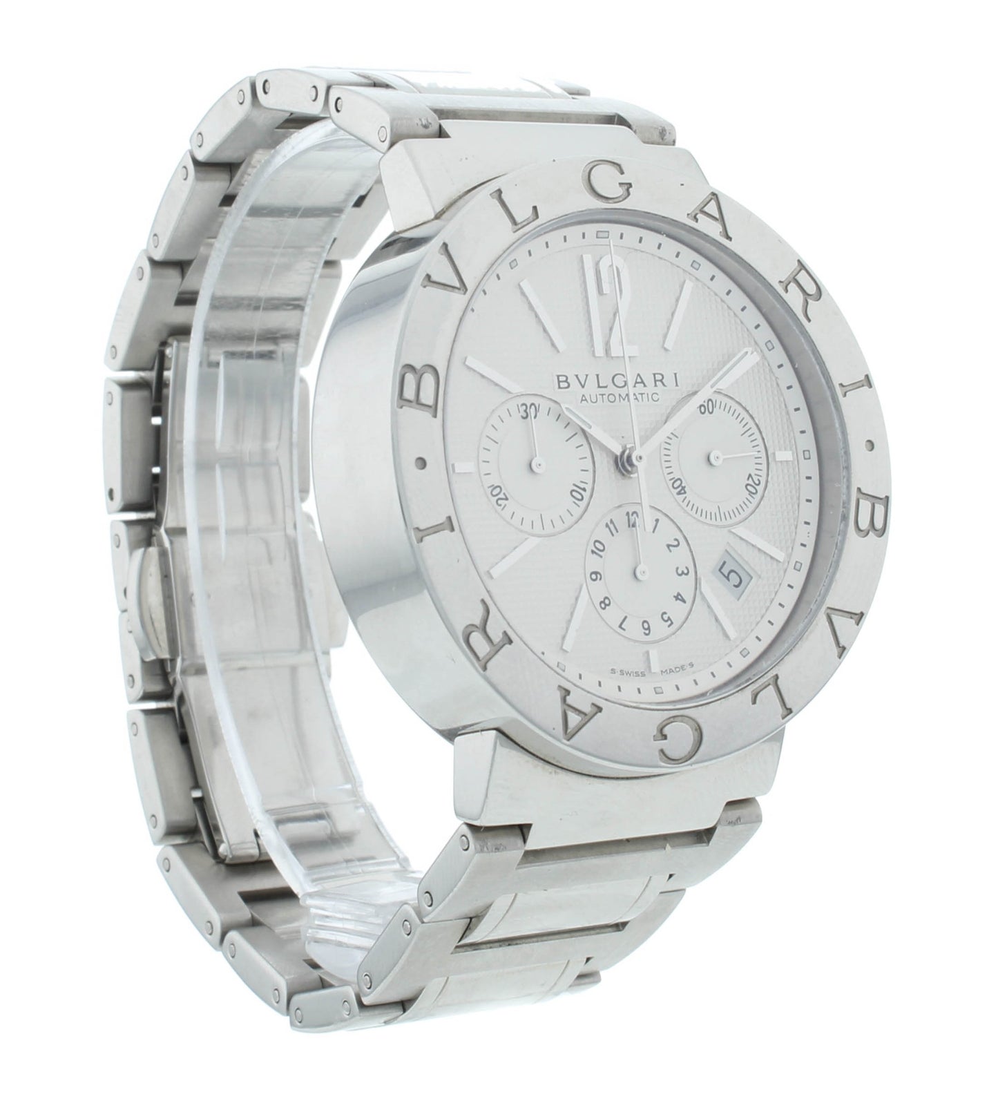 Bvlgari Diagono 42mm Automatic Chronograph White Dial Men's Watch BB 42 SS CH