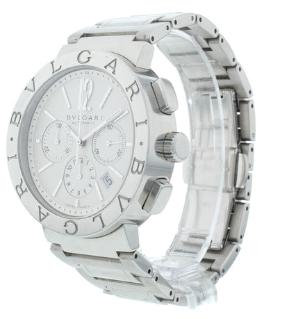 Bvlgari Diagono 42mm Automatic Chronograph White Dial Men's Watch BB 42 SS CH