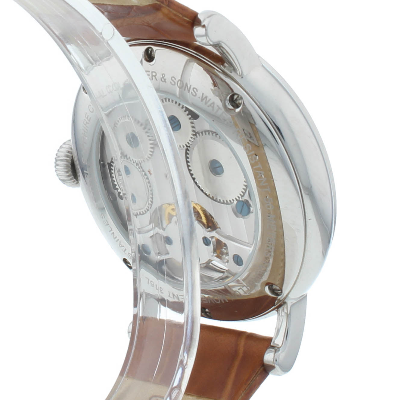 Colomer & Son 42mm Manual Hand Wind Tourbillon Brown Strap Men's Watch CS15