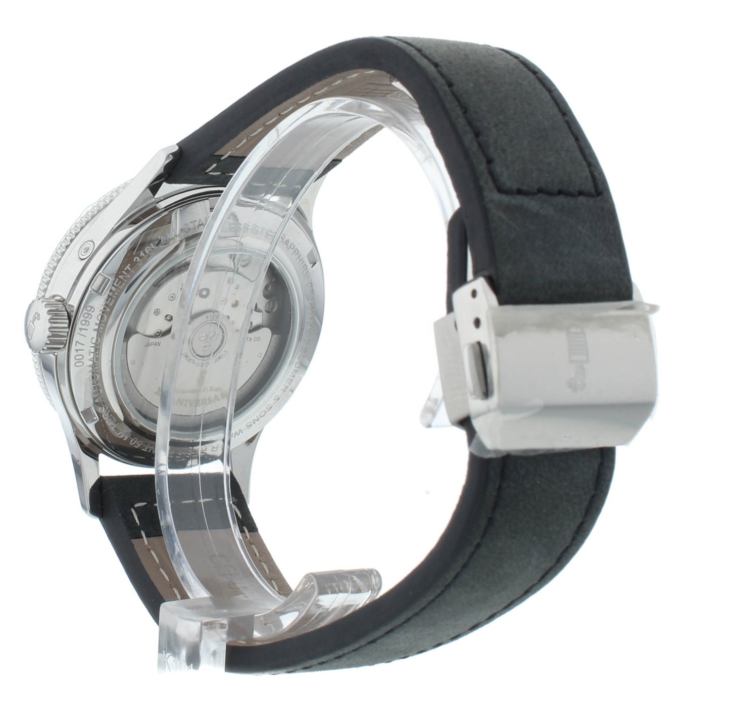 Colomer & Son 40mm Automatic Moon-Phase Gray Leather Strap Men's Watch CS 03