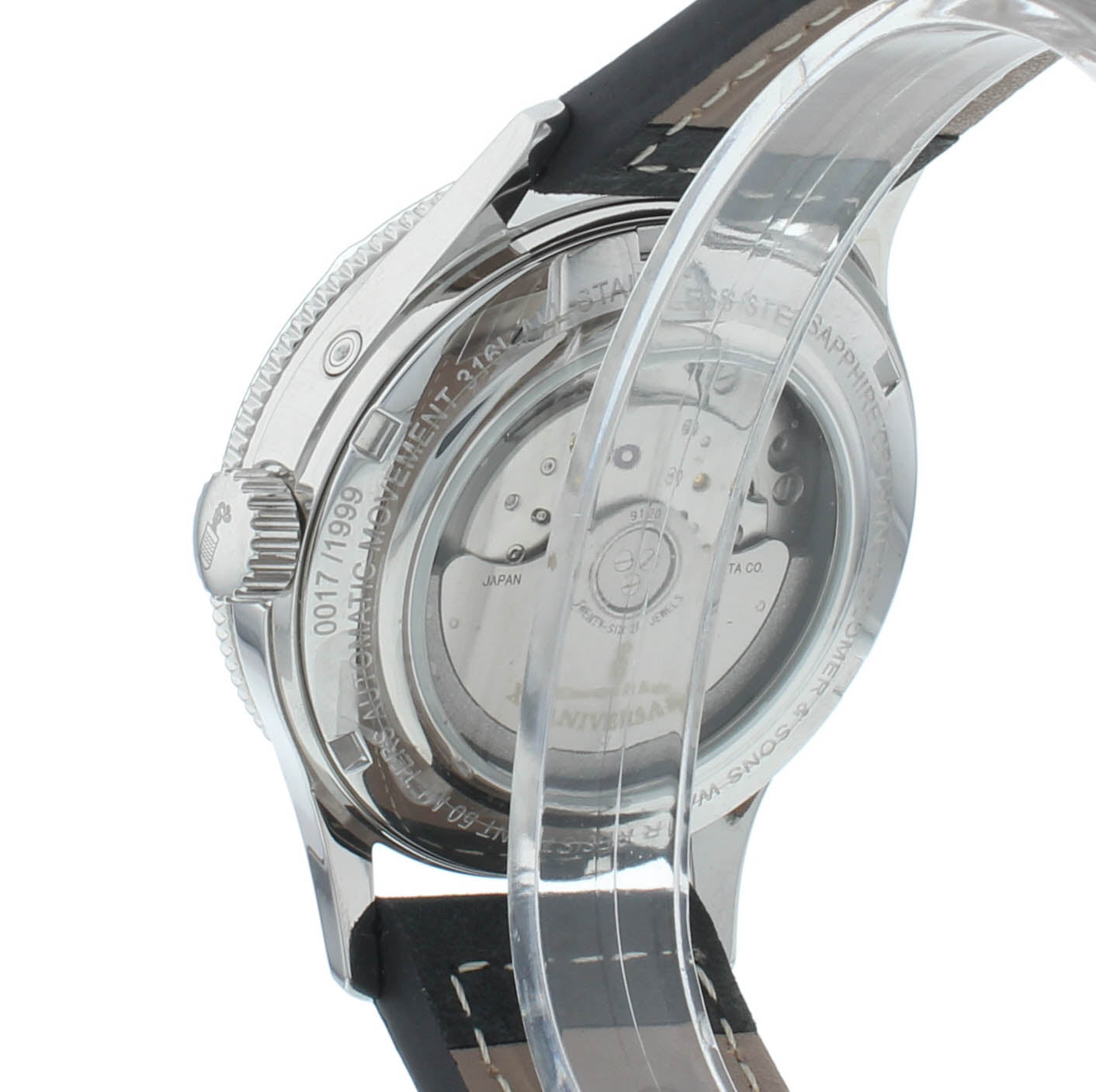 Colomer & Son 40mm Automatic Moon-Phase Gray Leather Strap Men's Watch CS 03