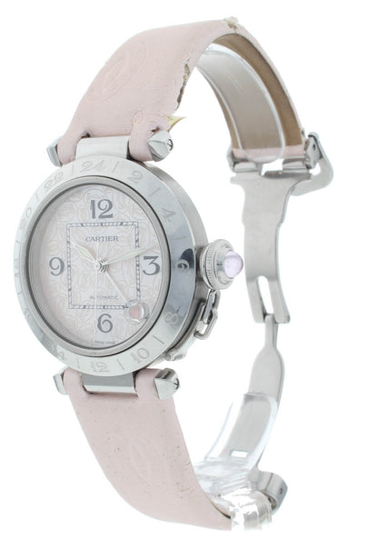 Cartier Pasha C GMT 35mm Automatic Pink MOP Dial Ladies Watch W3107099-2377