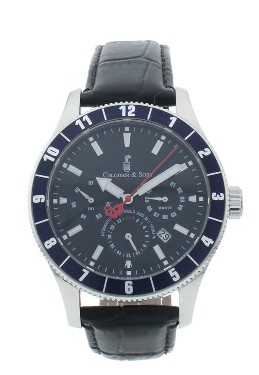Colomer & Son 40mm Automatic Moon-Phase Triple Date Black Dial Men's Watch CSM2