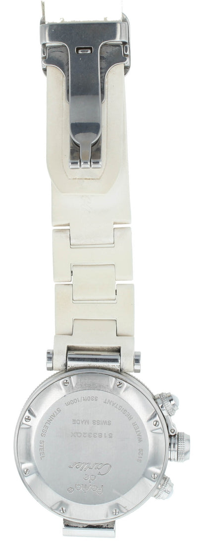 Cartier Pasha Seatimer 37mm Chrono Quartz Steel & Gold Men's Watch W3140004-3129