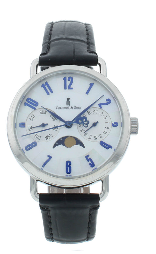 Colomer & Son 34mm Quartz Moon-Phase White MOP Dial Ladies Watch CSN01