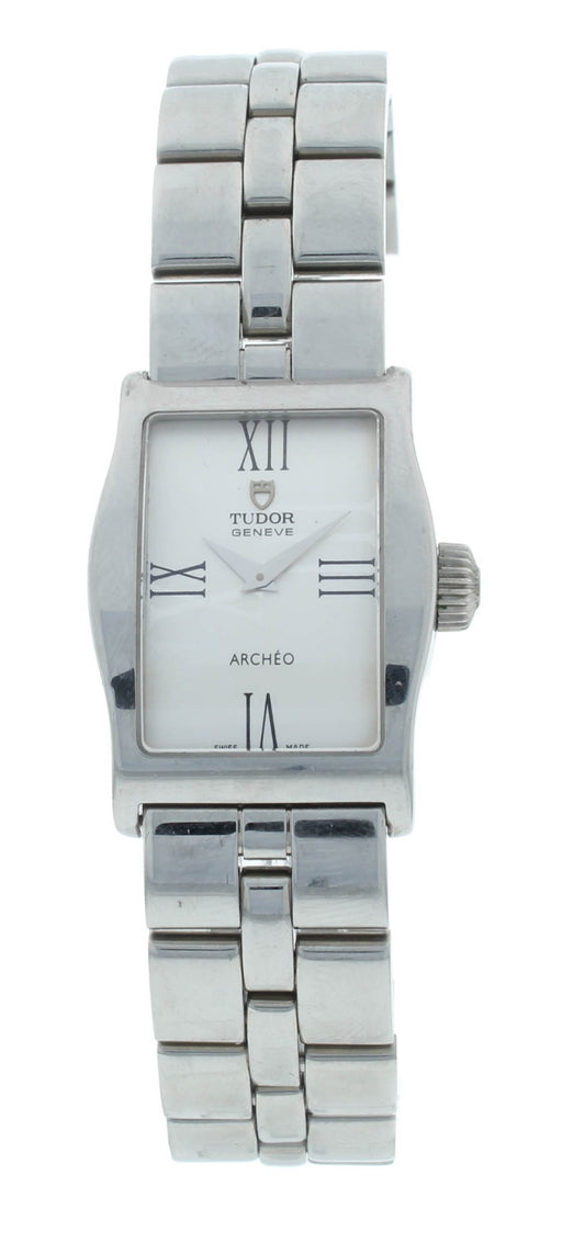 Tudor Archeo 24x34mm Quartz White Dial Stainless Steel Ladies Watch 30210