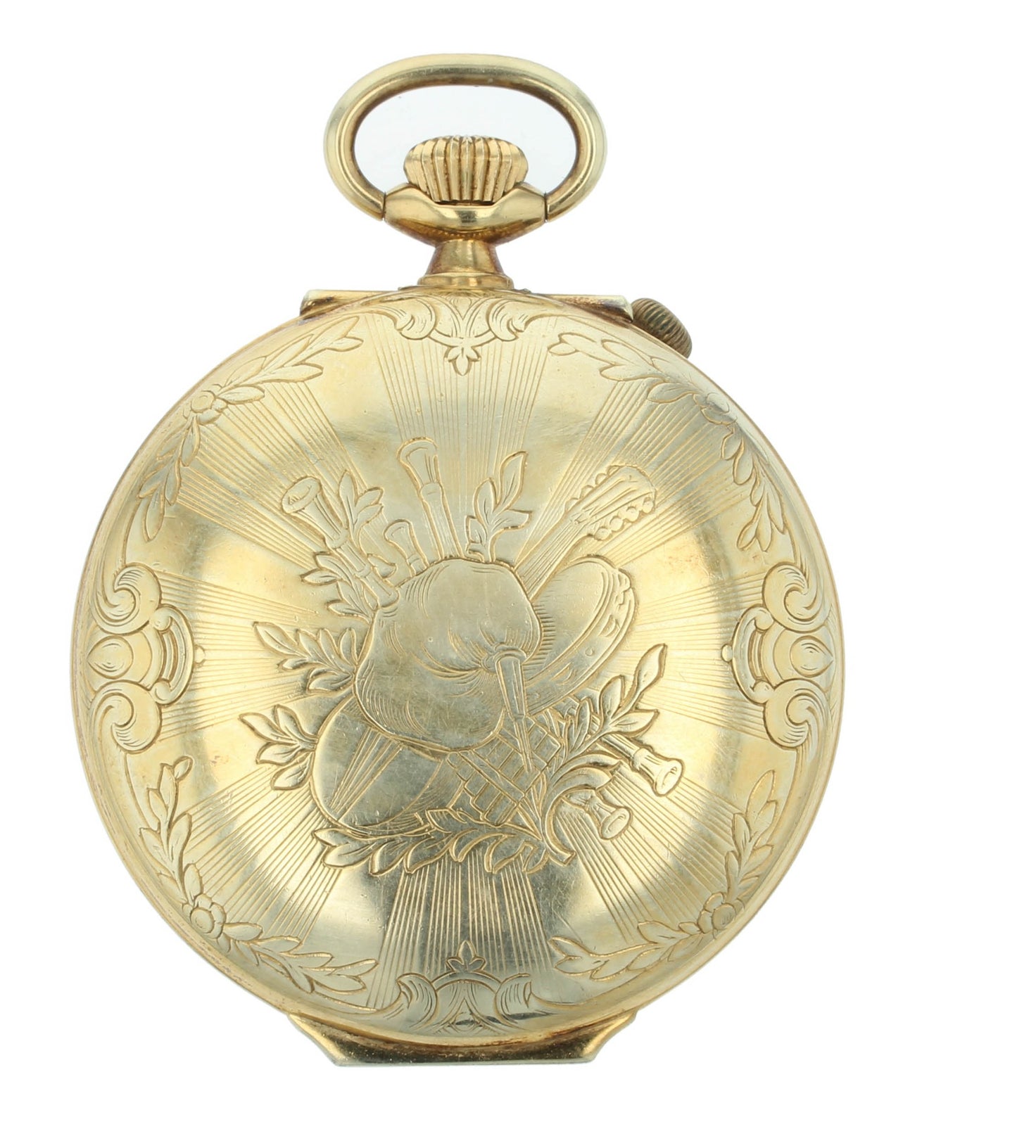 Swiss Reuge Sainte Croix 17 Jewel Reuge The Huntsman Musical Alarm Pocket Watch