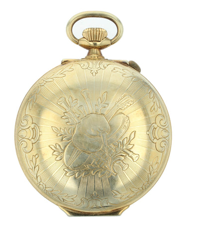 Swiss Reuge Sainte Croix 17 Jewel Reuge The Huntsman Musical Alarm Pocket Watch