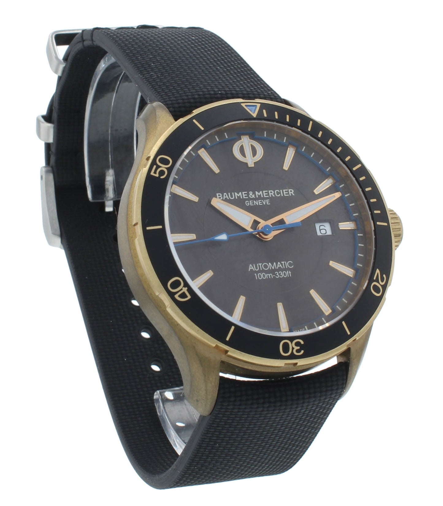 Baume & Mercier Clifton Club Bronze Rubber Strap 42mm Auto Men's Watch M0A10501