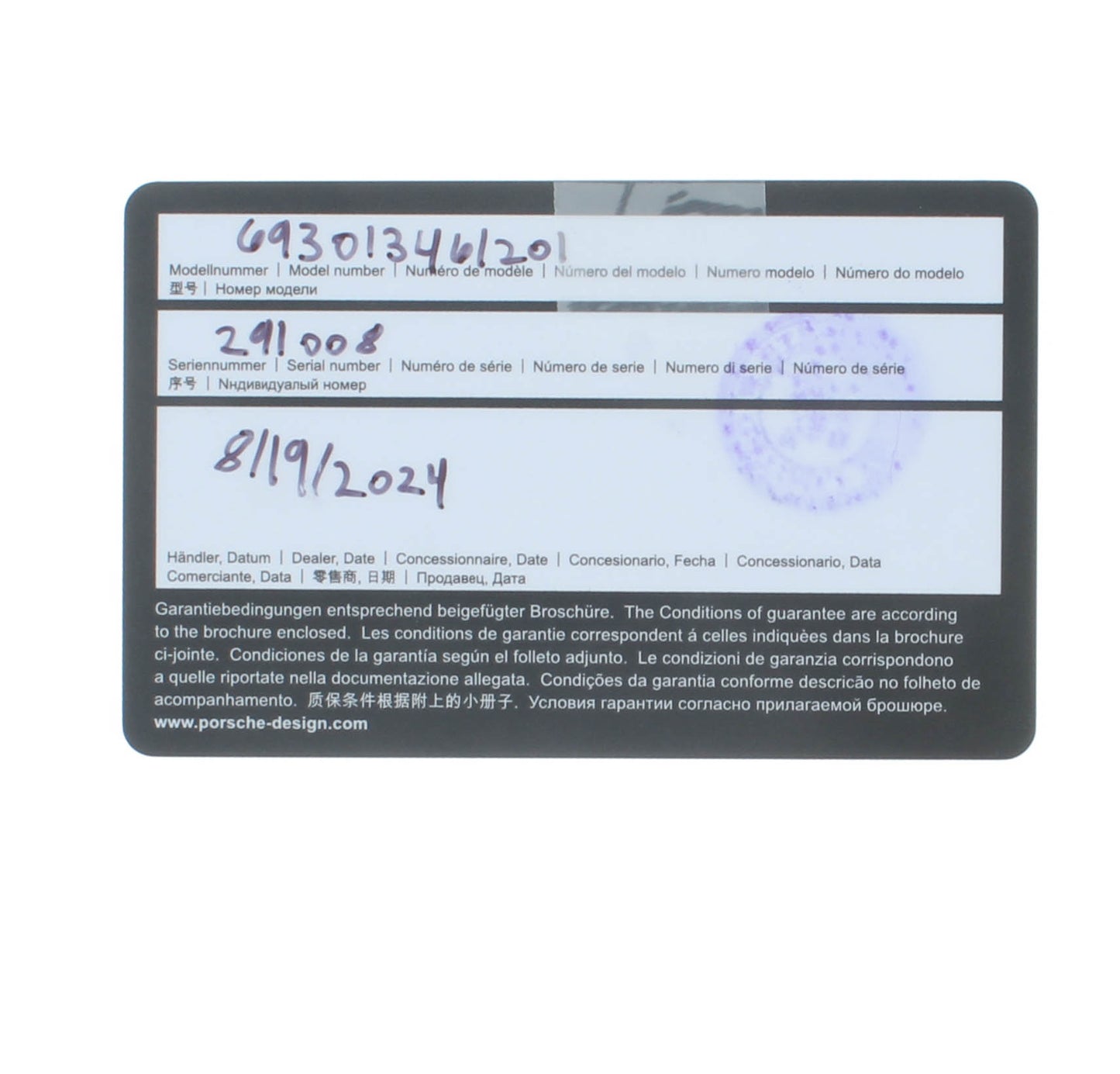 Porsche Design Indicator Chronograph 47mm Automatic Men’s Watch P.693013461201