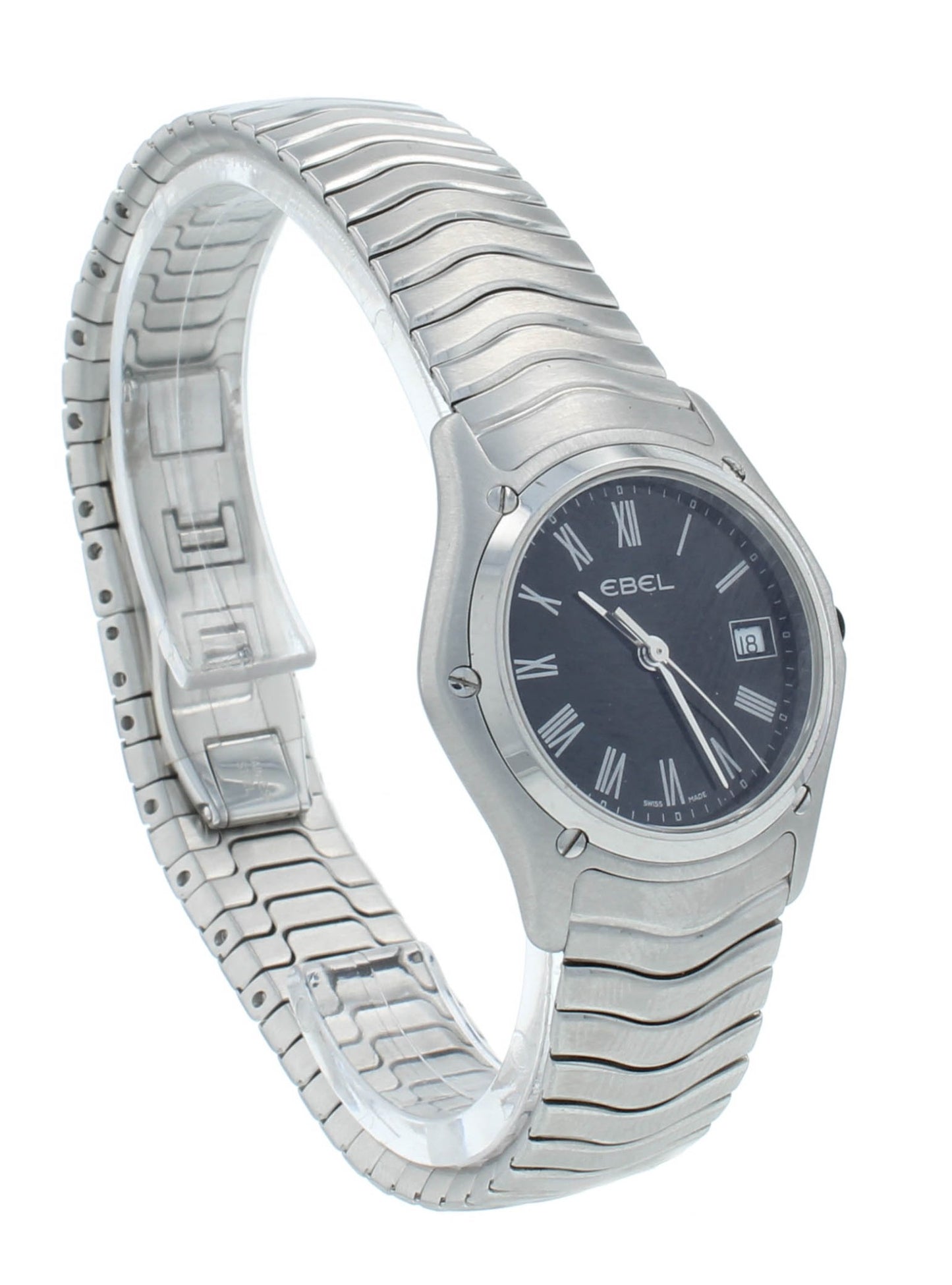 Defective Ebel Classic Quartz 27mm Black Dial Ladies Watch 9257F21.5125