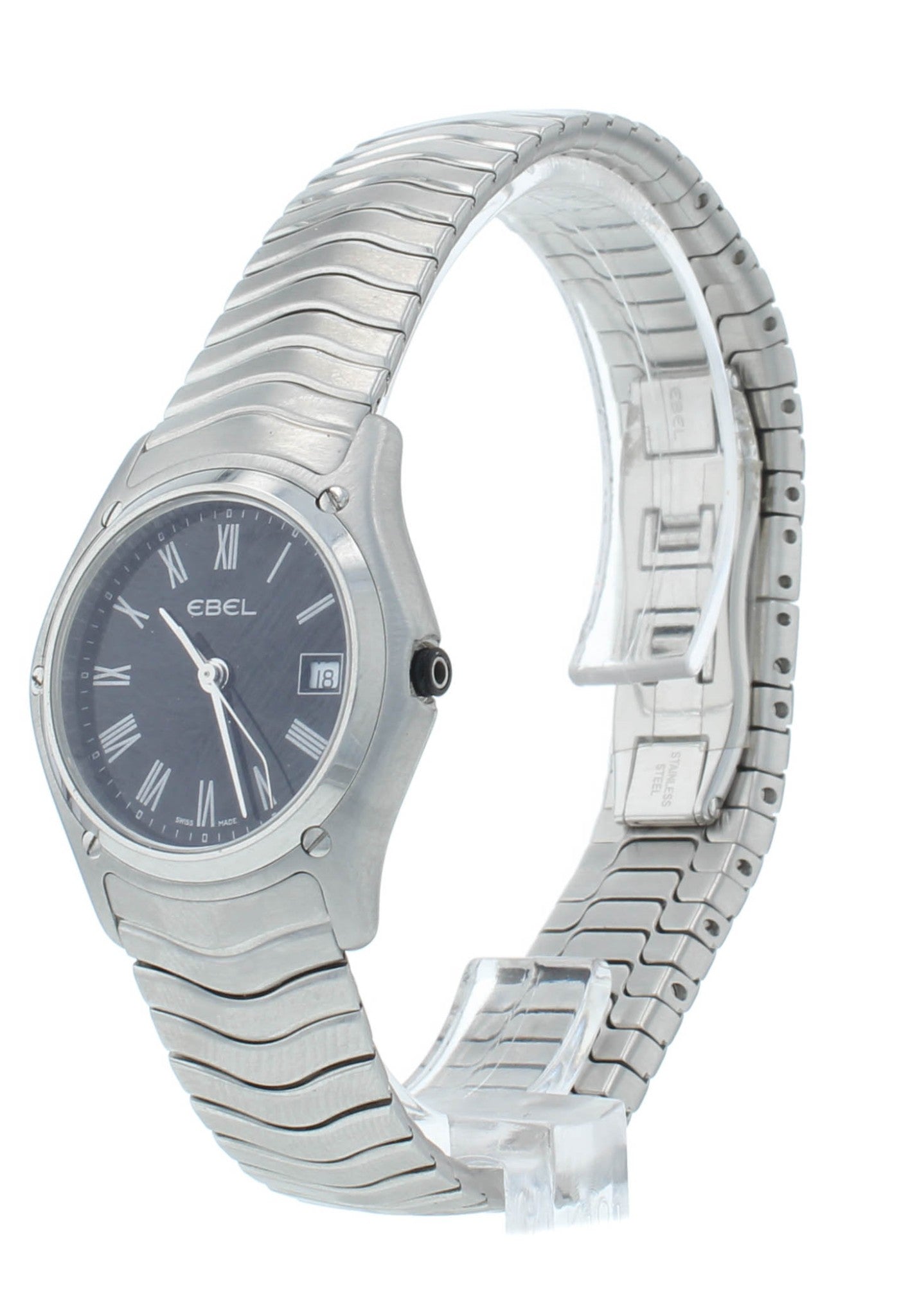 Defective Ebel Classic Quartz 27mm Black Dial Ladies Watch 9257F21.5125