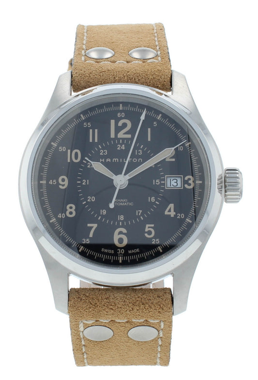 Hamilton Khaki Field Steel Black Dial 40mm Automatic Men's Watch H70595593