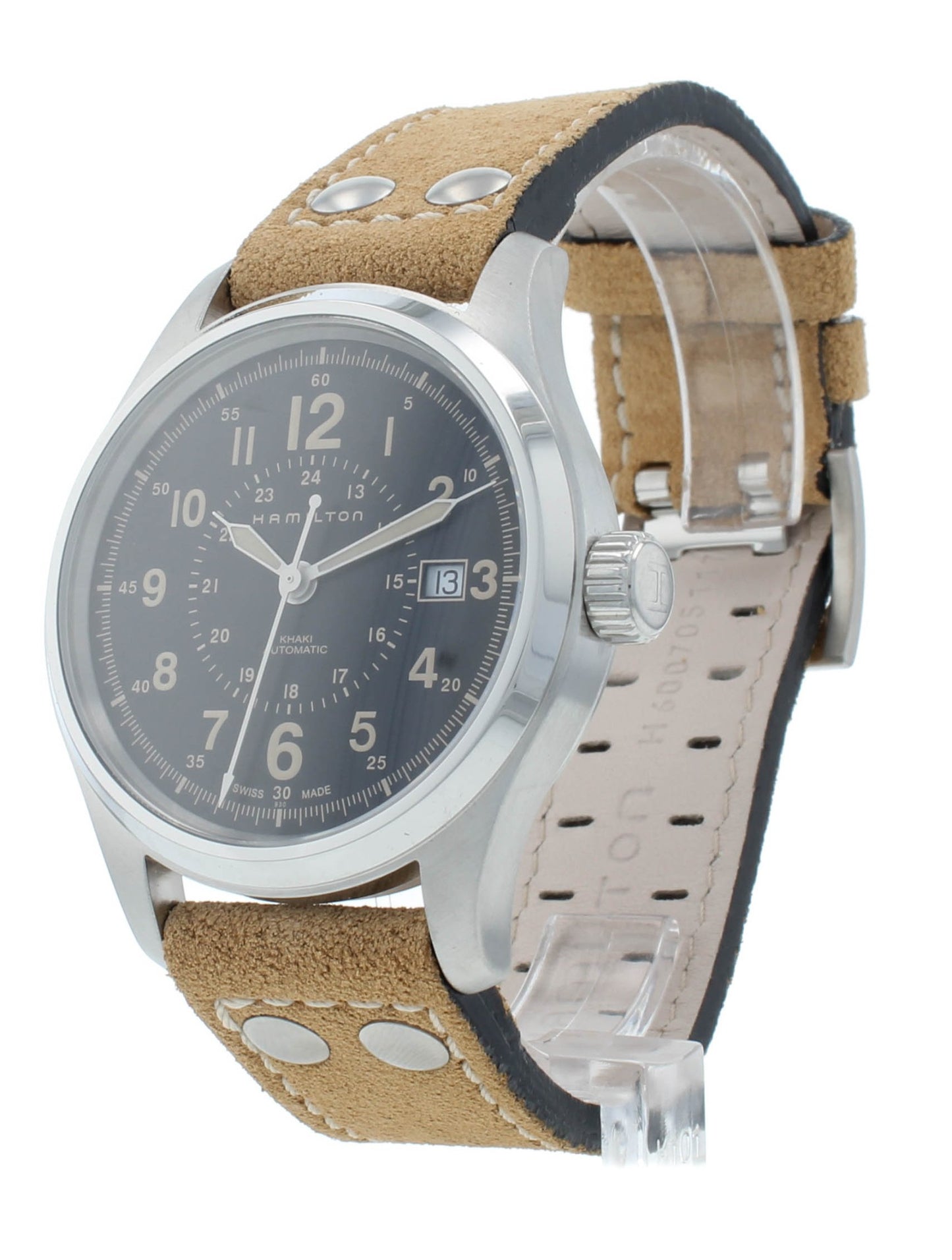 Hamilton Khaki Field Steel Black Dial 40mm Automatic Men's Watch H70595593