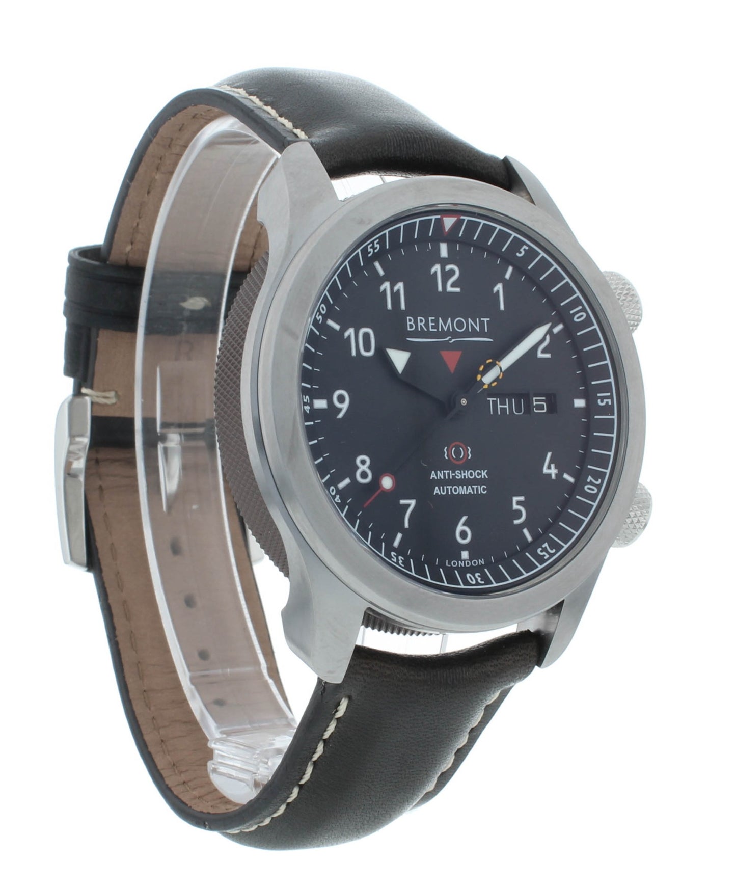 Bremont Martin Baker Auto Black Dial 43mm Silver Barrel Men's Watch MBII-BK-AN-S