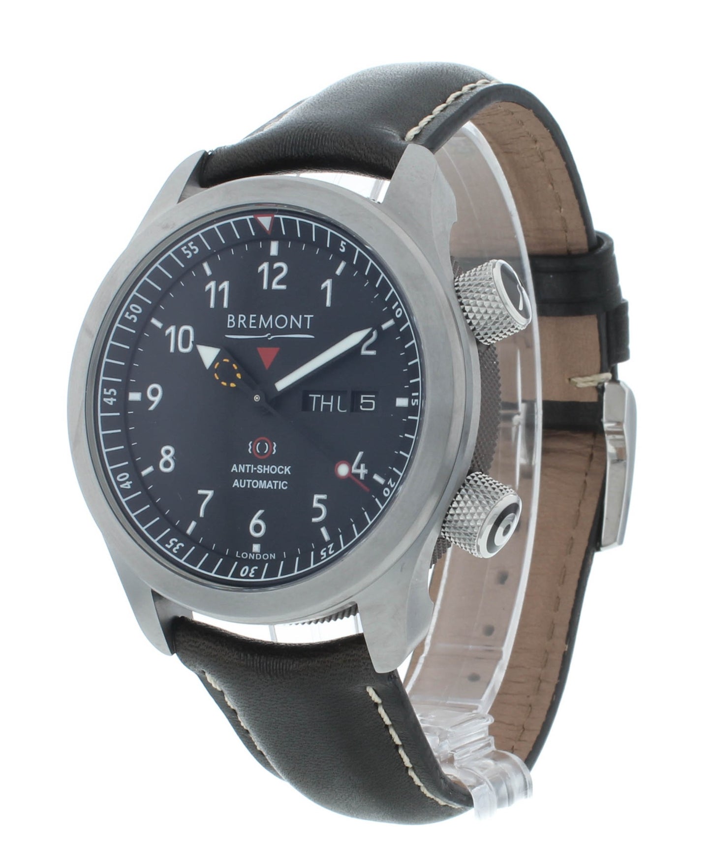 Bremont Martin Baker Auto Black Dial 43mm Silver Barrel Men's Watch MBII-BK-AN-S