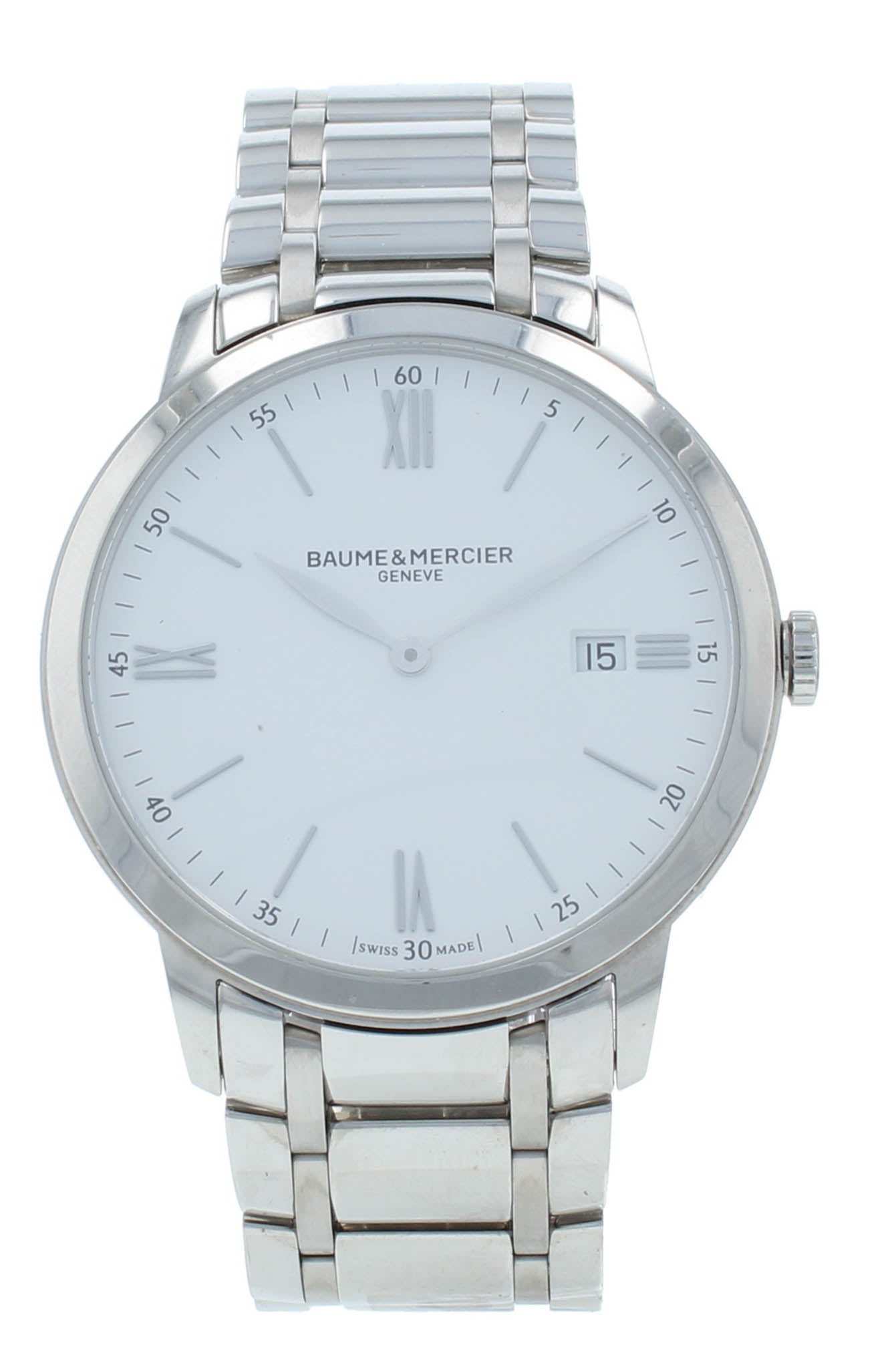 Baume & Mercier Classima 40mm White Dial Quartz Men's Watch MOA10354