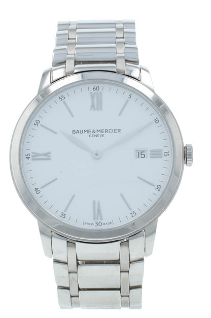 Baume & Mercier Classima 40mm White Dial Quartz Men's Watch MOA10354