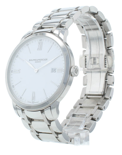 Baume & Mercier Classima 40mm White Dial Quartz Men's Watch MOA10354