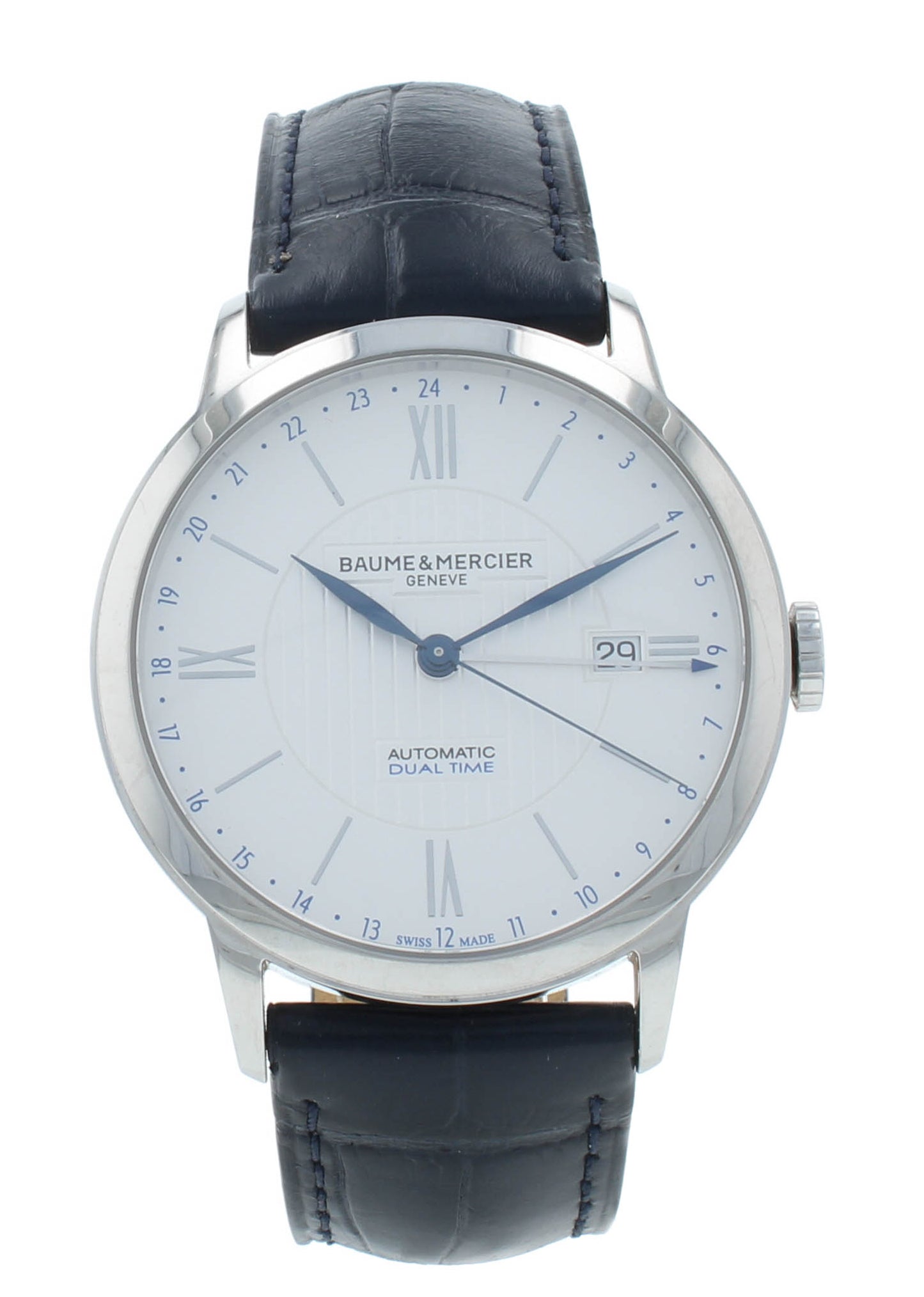 Baume & Mercier Classima 40mm Dual Time Silver Dial Auto Men's Watch M0A10272