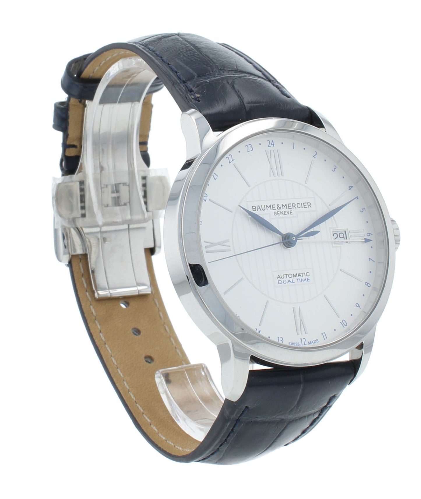 Baume & Mercier Classima 40mm Dual Time Silver Dial Auto Men's Watch M0A10272