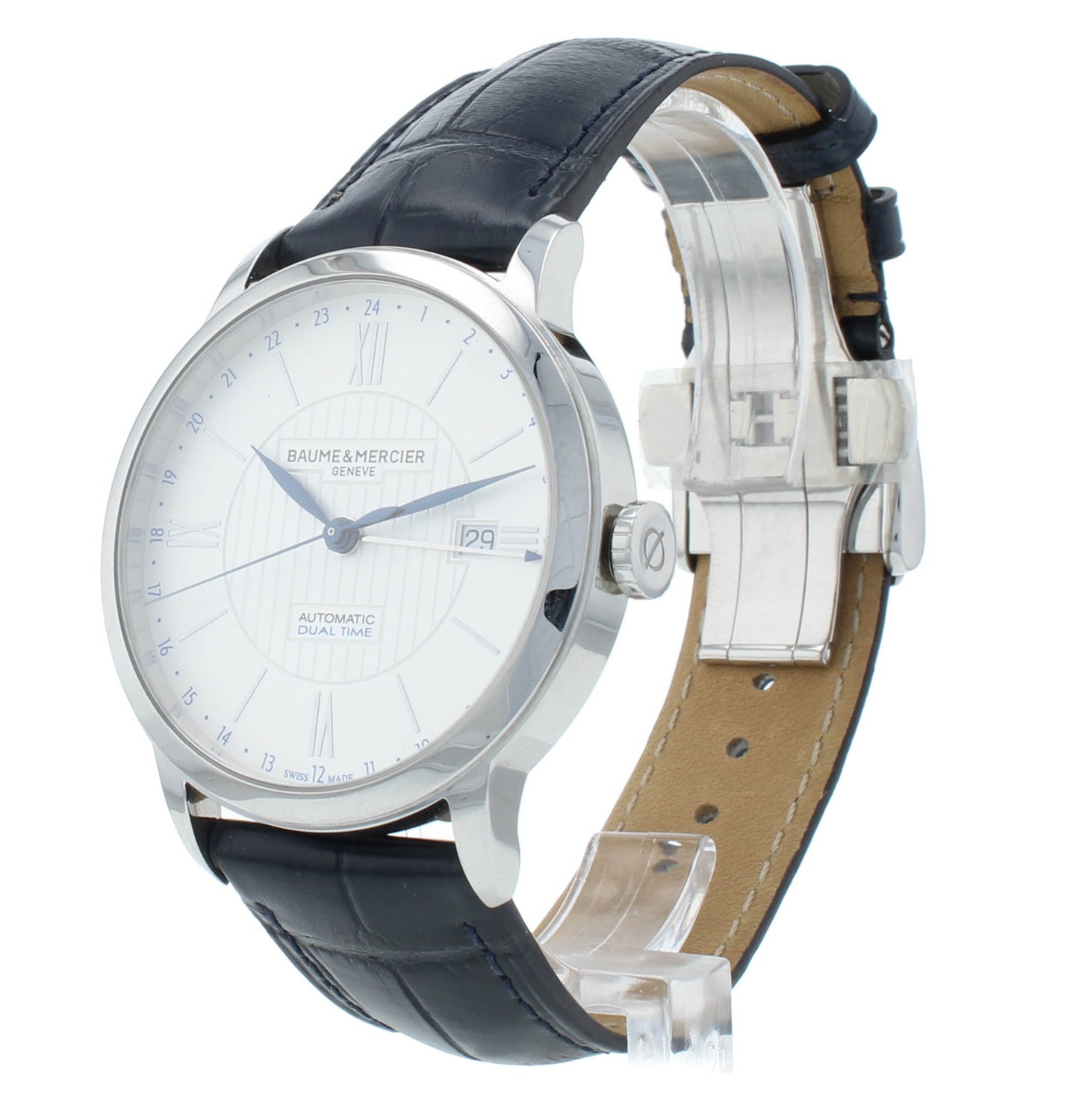 Baume & Mercier Classima 40mm Dual Time Silver Dial Auto Men's Watch M0A10272